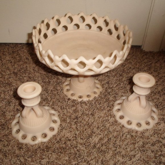 Westmorland Other - Westmorland glass console set yellow mist Doric